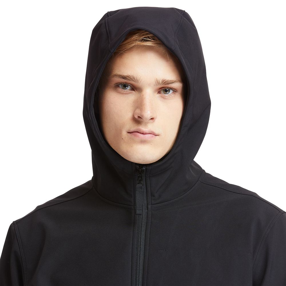 Timberland Mens Jackets Mt. Waumbeck Hooded Softshell - Black - India IB3624197